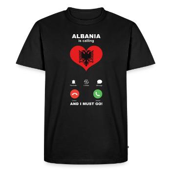 L’Albanie appelle Albania Heart Souvenir - T-shirt Premium bio Homme - noir - Devant - Nico (187cm)