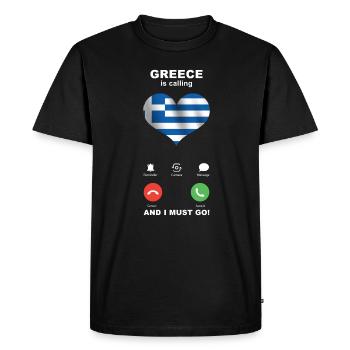 La Grèce appelle Grèce Heart Souvenir - T-shirt Premium bio Homme - noir - Devant - Nico (187cm)