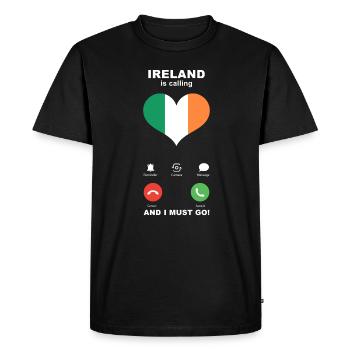L’Irlande appelle Ireland Heart Souvenir - T-shirt Premium bio Homme - noir - Devant - Nico (187cm)