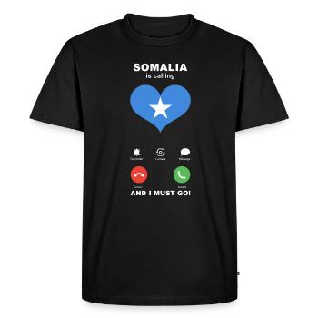 La Somalie appelle Somalia Heart Souvenir - T-shirt Premium bio Homme - noir - Devant - Nico (187cm)