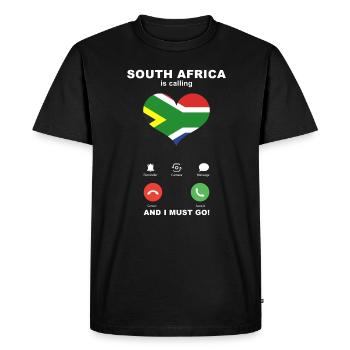 South Africa is calling South Africa Heart Souvenir - Men's Premium Organic T-Shirt - black - Front - Nico (187cm)