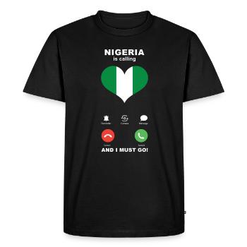 Le Nigeria appelle Nigeria Heart Souvenir - T-shirt Premium bio Homme - noir - Devant - Nico (187cm)