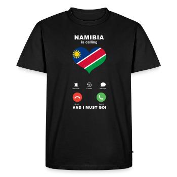 La Namibie appelle Namibia Heart Souvenir - T-shirt Premium bio Homme - noir - Devant - Nico (187cm)