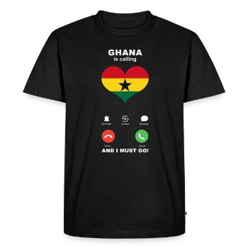 Le Ghana appelle Ghana Heart Souvenir - T-shirt Premium bio Homme - noir - Devant - Nico (187cm)