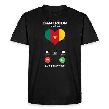 Le Cameroun appelle Cameroun Heart Souvenir - T-shirt Premium bio Homme - noir - Devant - Nico (187cm)