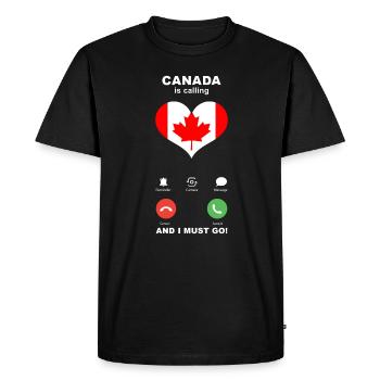 Le Canada appelle Canada Heart Souvenir - T-shirt Premium bio Homme - noir - Devant - Nico (187cm)