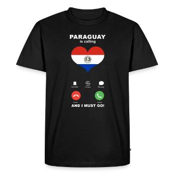 Paraguay is calling Paraguay Heart Souvenir - Men's Premium Organic T-Shirt - black - Front - Nico (187cm)