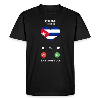 Cuba is calling Cuba Heart Souvenir - Men's Premium Organic T-Shirt - black - Front - Nico (187cm)