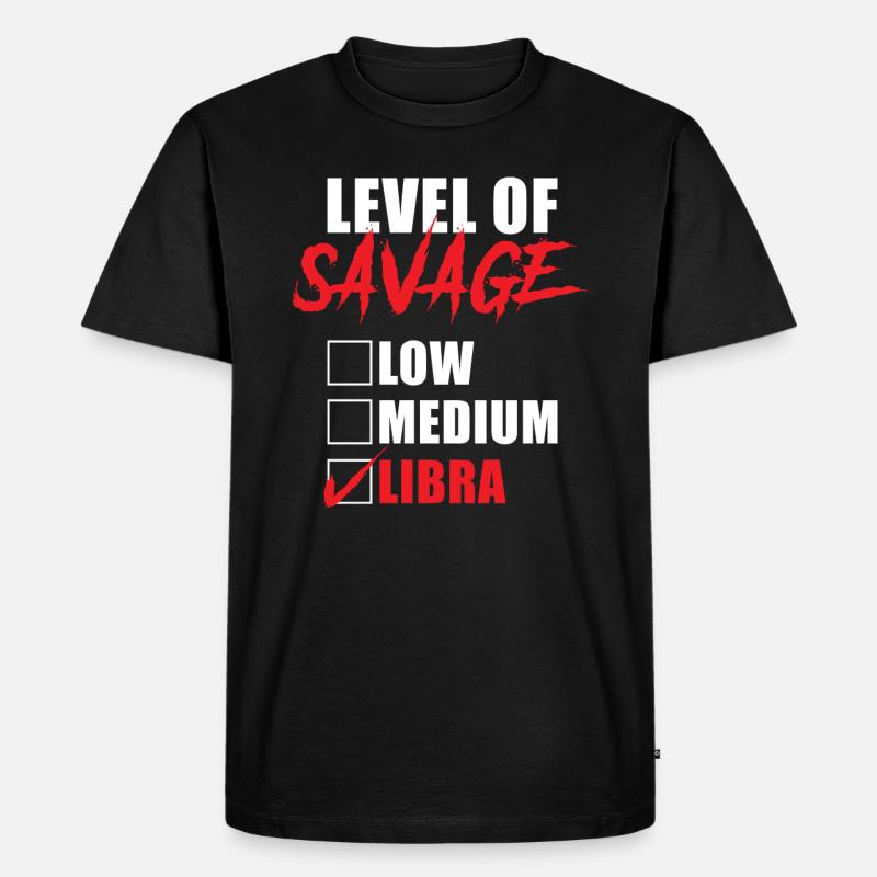 Waage Sternzeichen Geschenk Waage - Männer Premium Bio T-Shirt - Schwarz