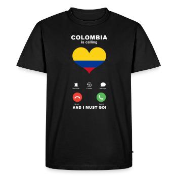 La Colombie appelle Colombia Heart Souvenir - T-shirt Premium bio Homme - noir - Devant - Nico (187cm)