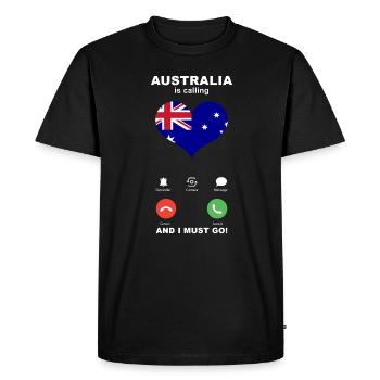 L’Australie appelle l’Australie Heart Souvenir - T-shirt Premium bio Homme - noir - Devant - Nico (187cm)
