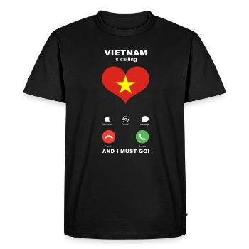 Le Vietnam appelle Vietnam Heart Souvenir - T-shirt Premium bio Homme - noir - Devant - Nico (187cm)