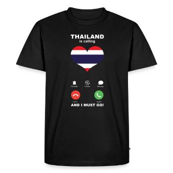 Thailand is calling Thailand Heart Souvenir - Men's Premium Organic T-Shirt - black - Front - Nico (187cm)