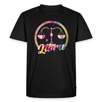 Signe du zodiaque Balance Cadeau Balance - T-shirt Premium bio Homme - noir - Devant - Nico (187cm)