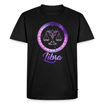 Signe du zodiaque Balance Cadeau Balance - T-shirt Premium bio Homme - noir - Devant - Nico (187cm)