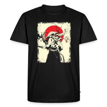 Samouraï - T-shirt Premium bio Homme - noir - Devant - Nico (187cm)