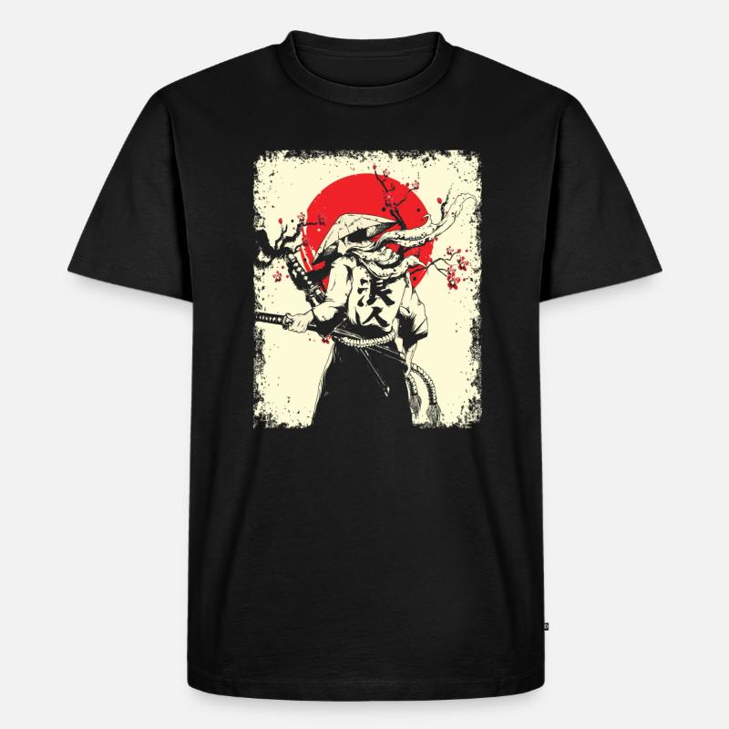 Samurai - Männer Premium Bio T-Shirt - Schwarz