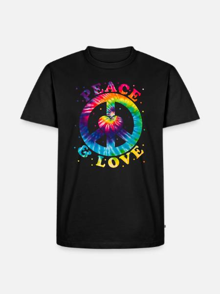 Peace Love Hippie - Men's Premium Organic T-Shirt - black