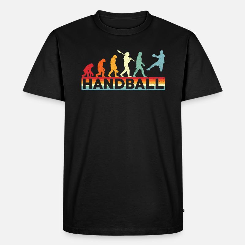 Handball Evolution Handball - Männer Premium Bio T-Shirt - Schwarz