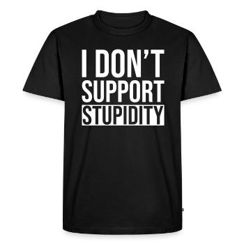 Anti Stupidité - T-shirt Premium bio Homme - noir - Devant - Nico (187cm)
