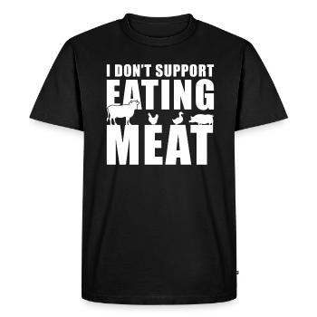 Vegan vegetarian avoids meat - Men's Premium Organic T-Shirt - black - Front - Nico (187cm)