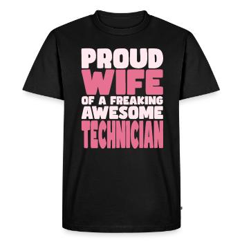 Proud Wife of A Damn Good Technician - Men's Premium Organic T-Shirt - black - Front - Nico (187cm)
