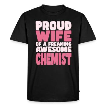 Proud Wife of A Damn Good Chemist - Men's Premium Organic T-Shirt - black - Front - Nico (187cm)