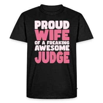 Fière épouse d’un sacré bon juge - T-shirt Premium bio Homme - noir - Devant - Nico (187cm)