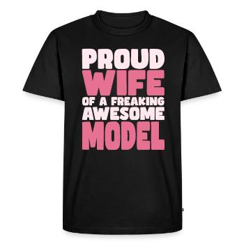 Proud Wife of A Damn Good Model - Men's Premium Organic T-Shirt - black - Front - Nico (187cm)