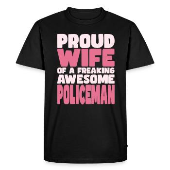 Proud Wife of A Damn Good Policeman - Men's Premium Organic T-Shirt - black - Front - Nico (187cm)