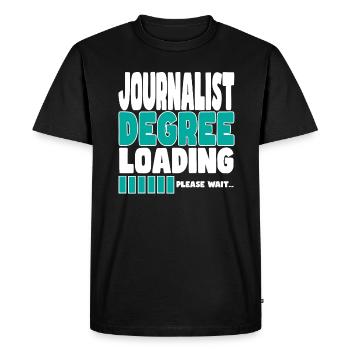 Un journaliste invite à la formation - T-shirt Premium bio Homme - noir - Devant - Nico (187cm)