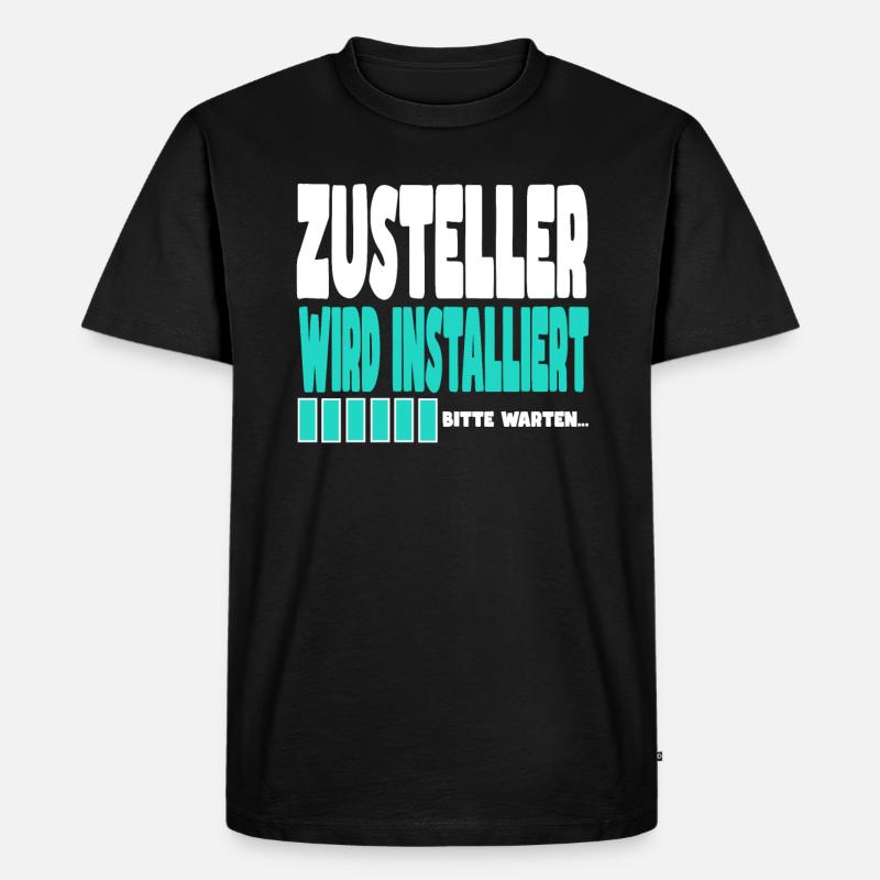 Zusteller wird installiert - Männer Premium Bio T-Shirt - Schwarz