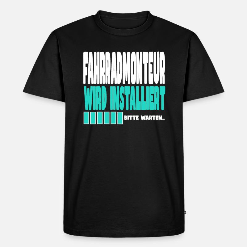 Fahrradmonteur wird installiert - Männer Premium Bio T-Shirt - Schwarz