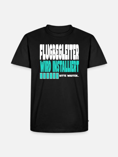 Flugbegleiter wird installiert - Männer Premium Bio T-Shirt - Schwarz