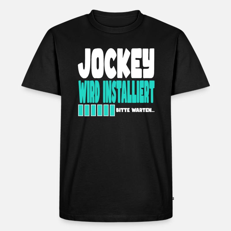 Jockey wird installiert - Männer Premium Bio T-Shirt - Schwarz