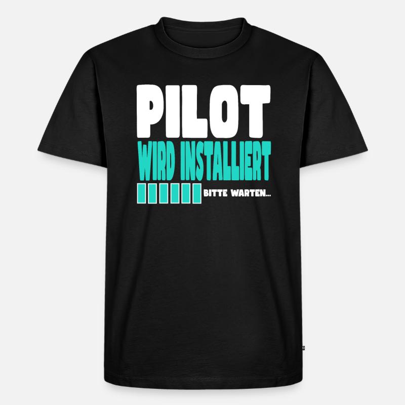 Pilot wird installiert - Männer Premium Bio T-Shirt - Schwarz