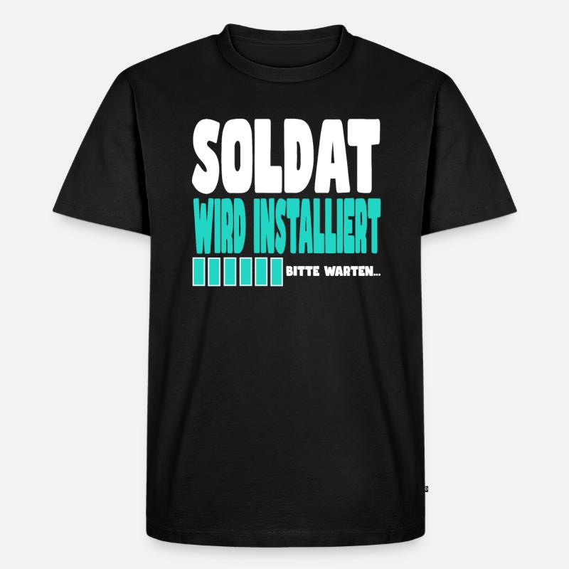 Soldat wird installiert - Männer Premium Bio T-Shirt - Schwarz