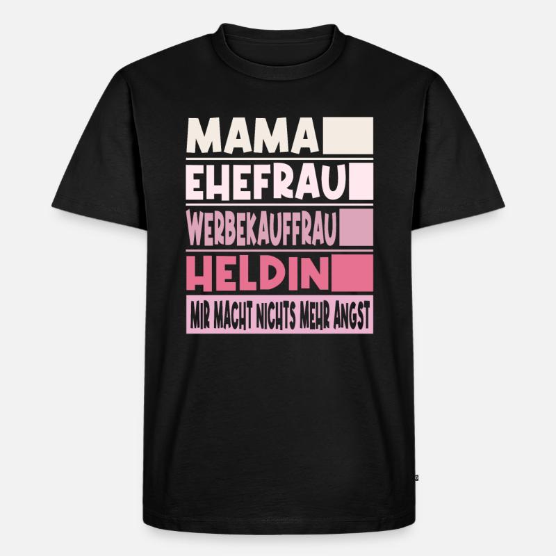 Werbekauffrau Mama Ehefrau Heldin - Männer Premium Bio T-Shirt - Schwarz