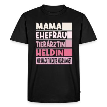 Tierärztin Mama Ehefrau Heldin - Männer Premium Bio T-Shirt - Schwarz - Vorne - Nico (187cm)