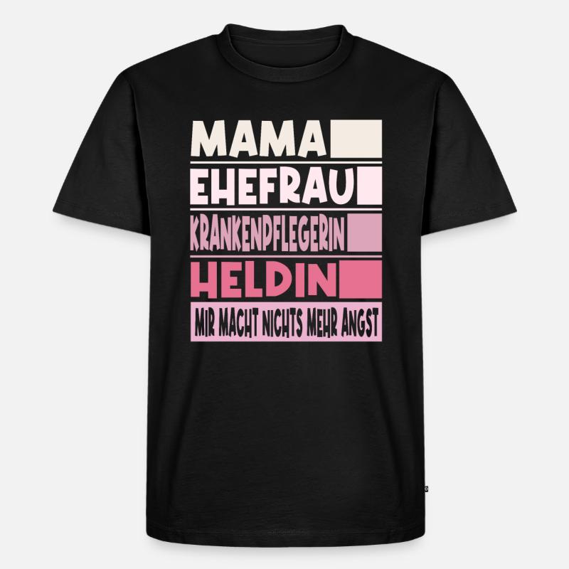 Krankenpflegerin Mama Ehefrau Heldin - Männer Premium Bio T-Shirt - Schwarz