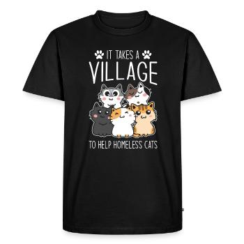 Aide de sauveteur de chats pour chats sans abri - T-shirt Premium bio Homme - noir - Devant - Nico (187cm)