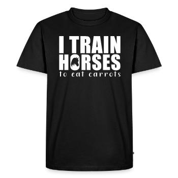 Horse Training Horse Trainer - Men's Premium Organic T-Shirt - black - Front - Nico (187cm)