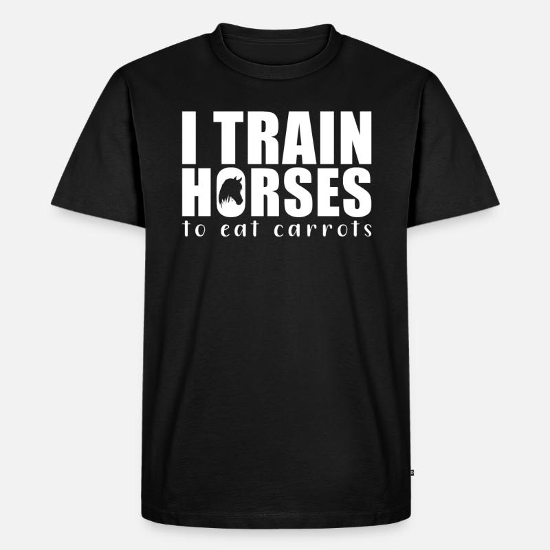 Pferde Training Pferdetrainer - Männer Premium Bio T-Shirt - Schwarz