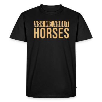 Les cavaliers me posent des questions sur les chevaux - T-shirt Premium bio Homme - noir - Devant - Nico (187cm)