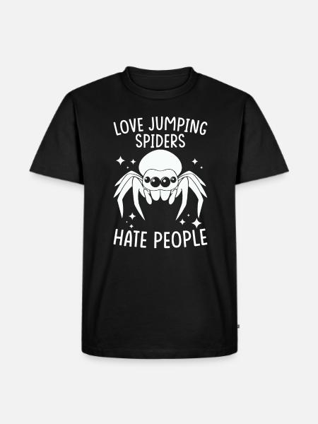 Jumping Spider Saying - Men's Premium Organic T-Shirt - black