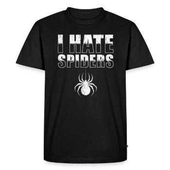 Je déteste les araignées - T-shirt Premium bio Homme - noir - Devant - Nico (187cm)