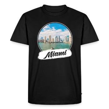Miami Souvenir - T-shirt Premium bio Homme - noir - Devant - Nico (187cm)