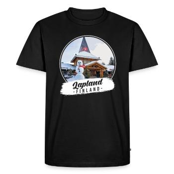 Laponie Finlande Souvenir - T-shirt Premium bio Homme - noir - Devant - Nico (187cm)