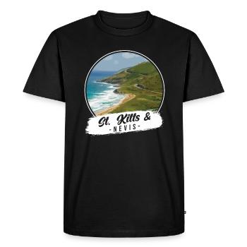 St. Kitts & Nevis Souvenir - Men's Premium Organic T-Shirt - black - Front - Nico (187cm)