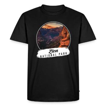Souvenirs du parc national de Zion - T-shirt Premium bio Homme - noir - Devant - Nico (187cm)